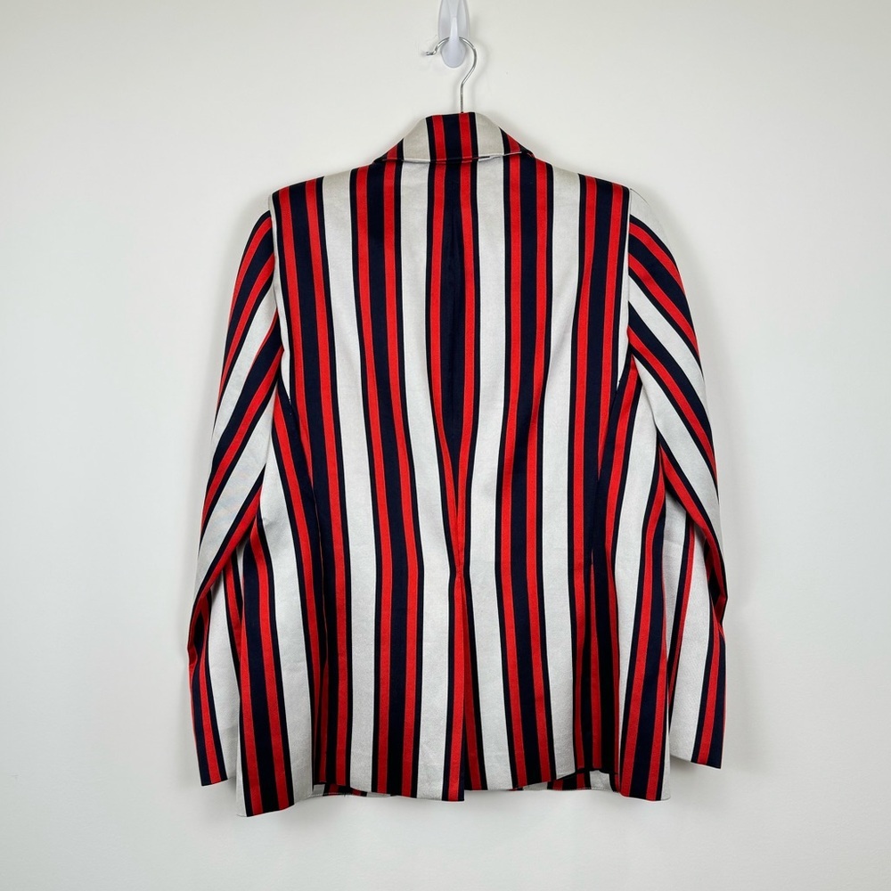 Smythe Red White and Blue Striped Blazer Size 10 - Picture 3 of 6
